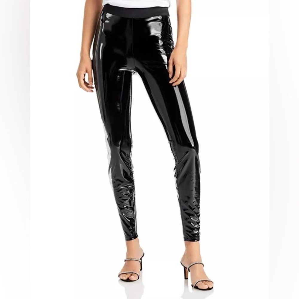 Authentic 7 For All Mankind Shiny Black Leggings NWT - Picture 4 of 7